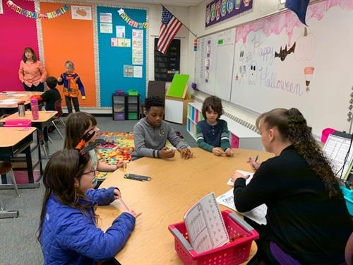 students at desks 
